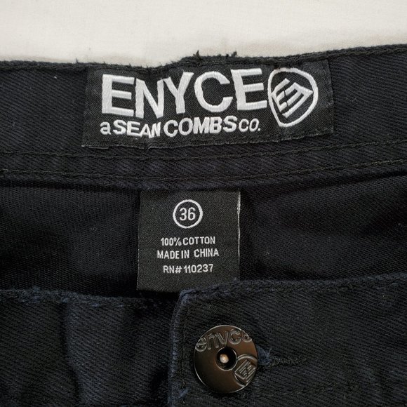 Enyce Jeans Mens 36x33 Black Denim Baggy Straight Leg Hip Hop Vintage Streetwear - Picture 2 of 15